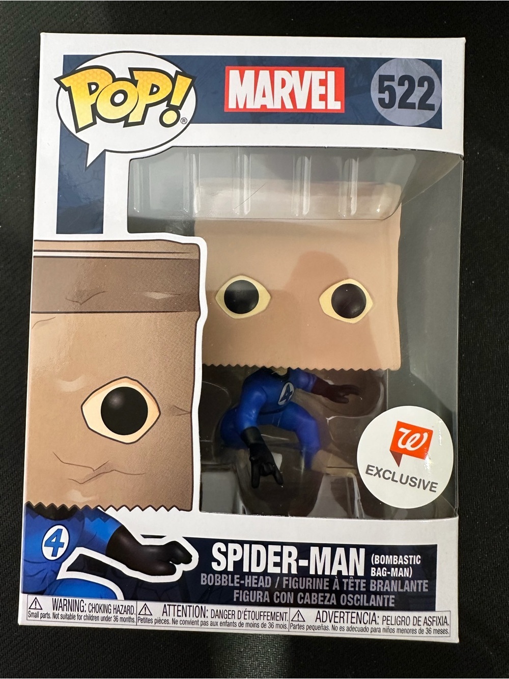 Funko POP! Marvel Walgreens Exclusive #522 SPIDER-MAN BOMBASTIC BAG-MAN